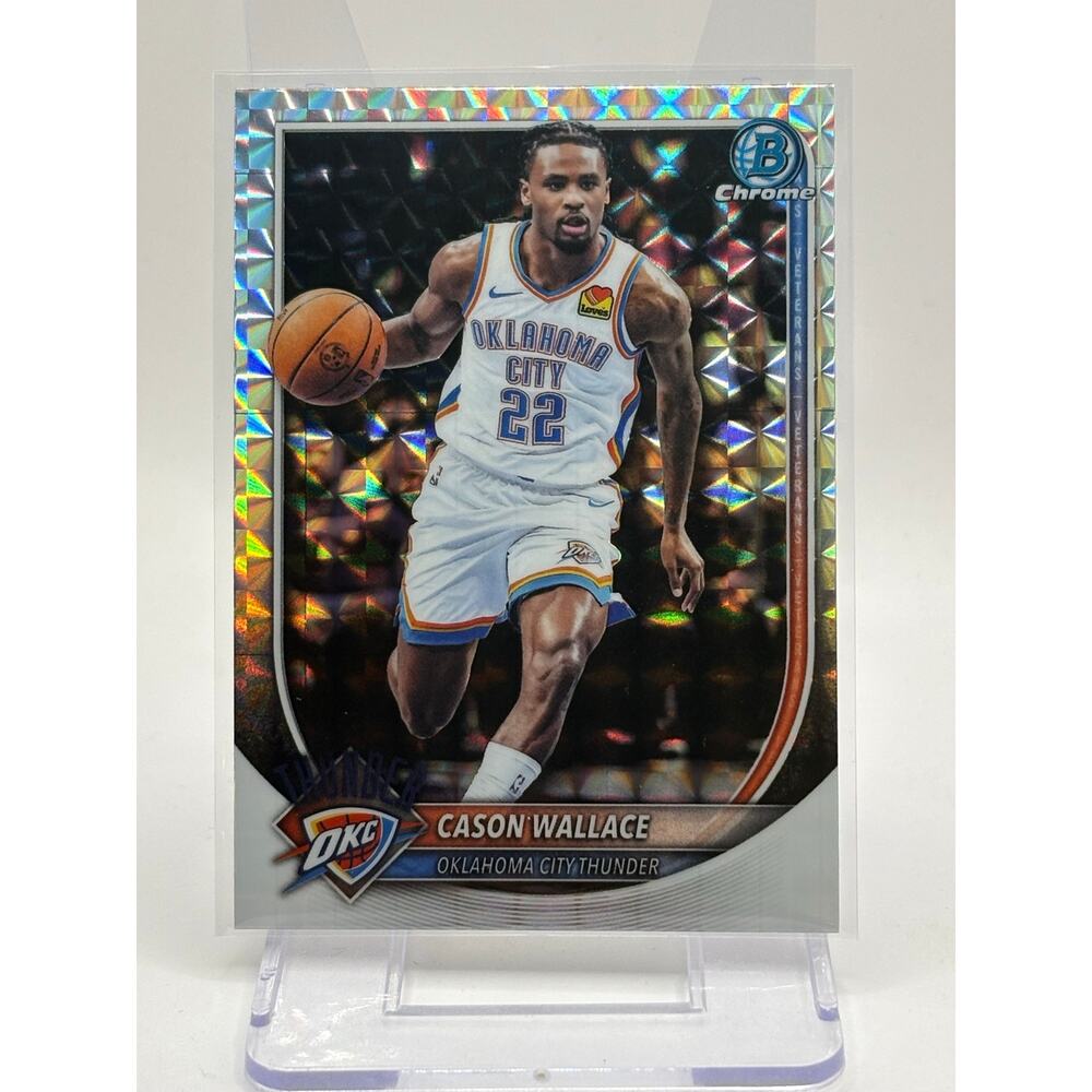 2025-26 Bowman Chrome Cason Wallace Geometric Refractor SP Oklahoma City Thunder